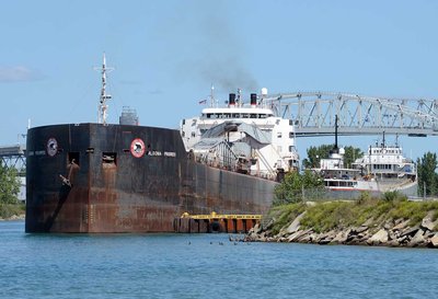 A then-new idea, Algoma Central's "Algoma Progress". The 1st all-aft, self unloading Laker.
