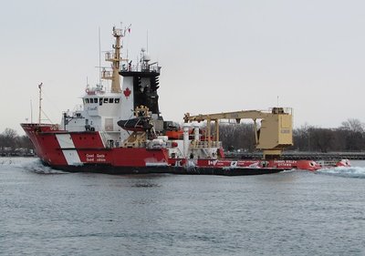 Canadian ice breaker Samuel Risley on a frigid January afternoon.