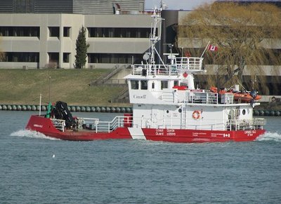 CCGS Caribou Isle heading for the Sarnia Government Dock.