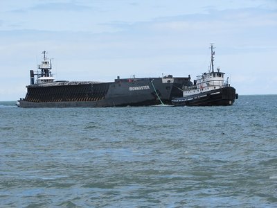 The mega barge Ironmaster with a destination of Detroit.