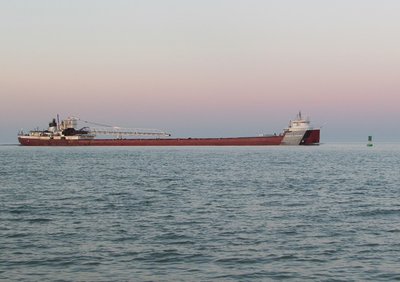 Lovely twilight colors as Arthur M. Anderson comes off Lake Huron, going to Detroit.